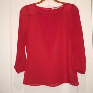Bright red sheer top from Kimchi Blue - Small